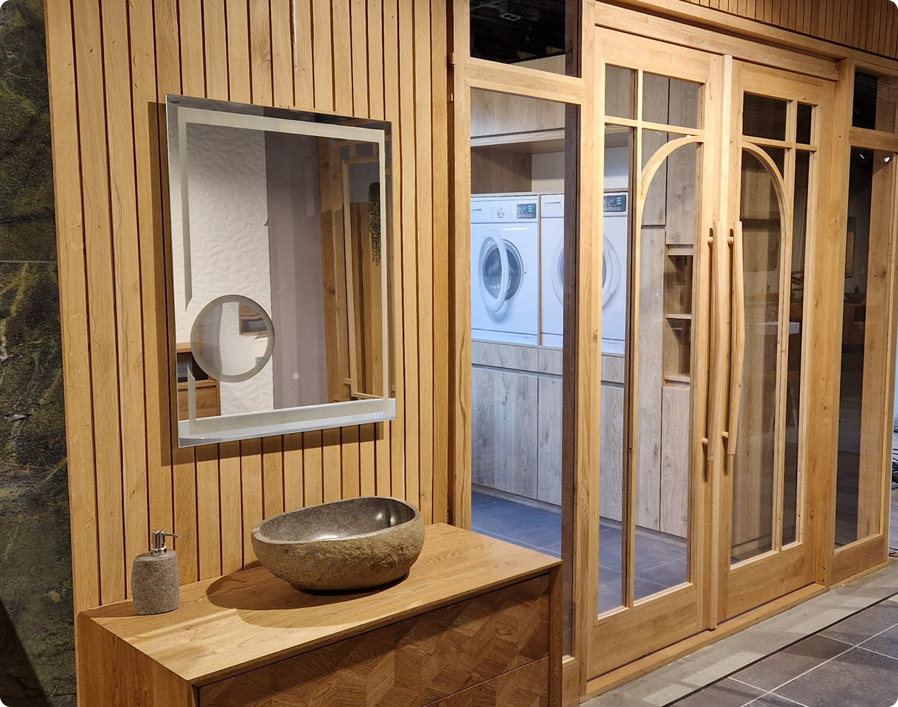 Wooden bathroom vanity