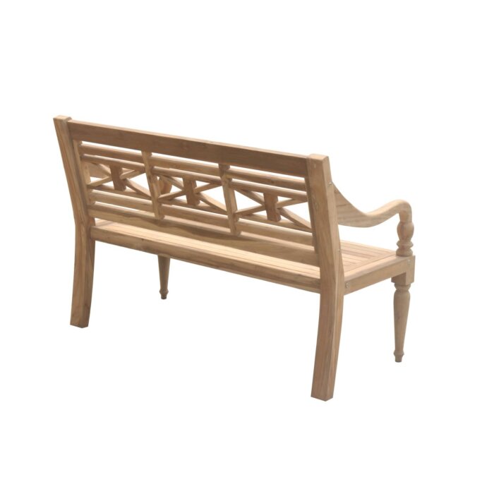 Teak Stationsbanks-150 breed | Gerecycled Teak | 3 Persoons Tuinbank - Hover
