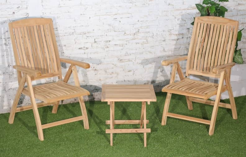 Teak Tuinset | 2 Linda Stoelen | 1 Slate tafel - TK-TS-LINDA-SLATE - Hover