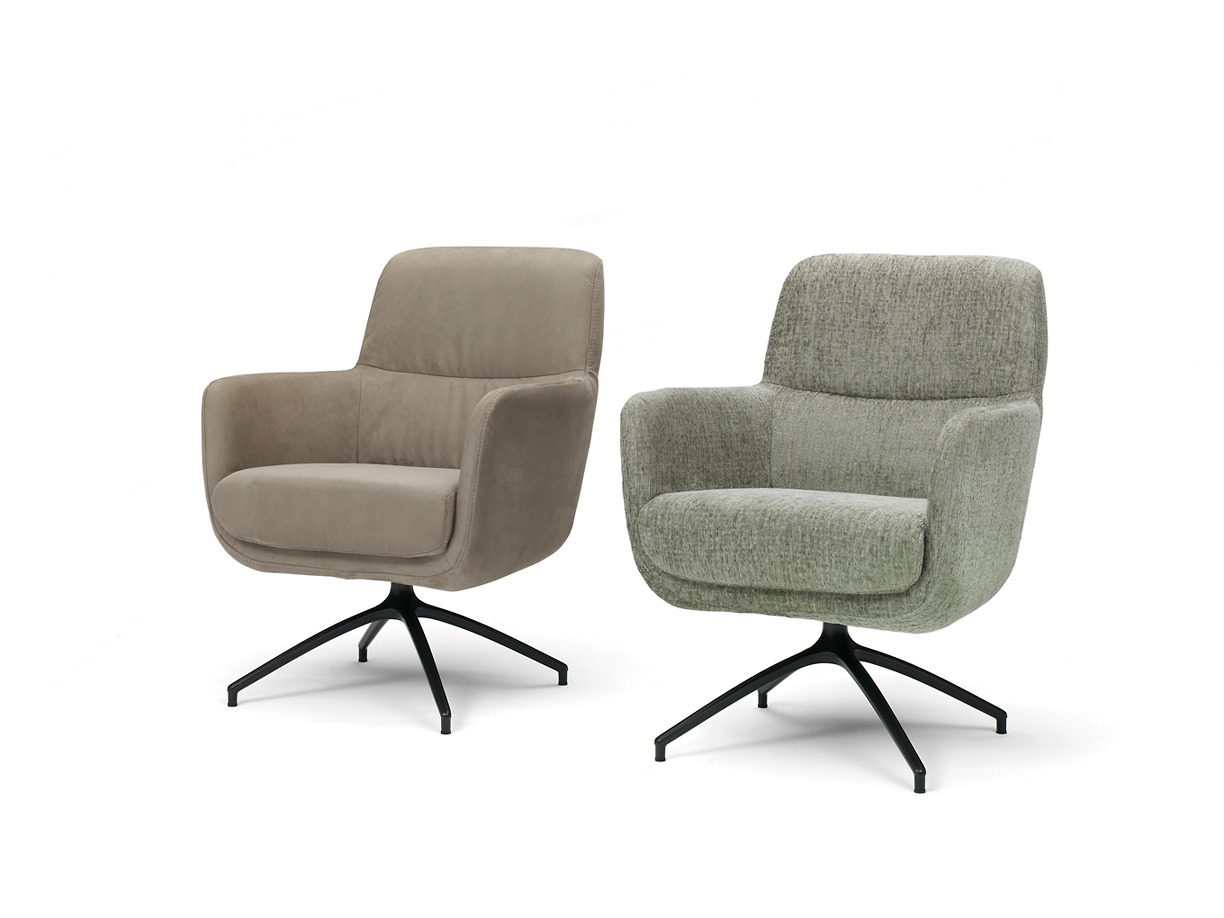 Haveco Summer fauteuil – stijlvolle en comfortabele binnenfauteuil met houten poten en zachte bekleding - Hover