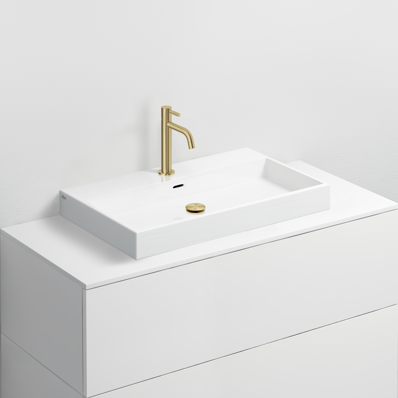Wash Me wastafel 70cm, zonder plug, wit keramiek - alternate view
