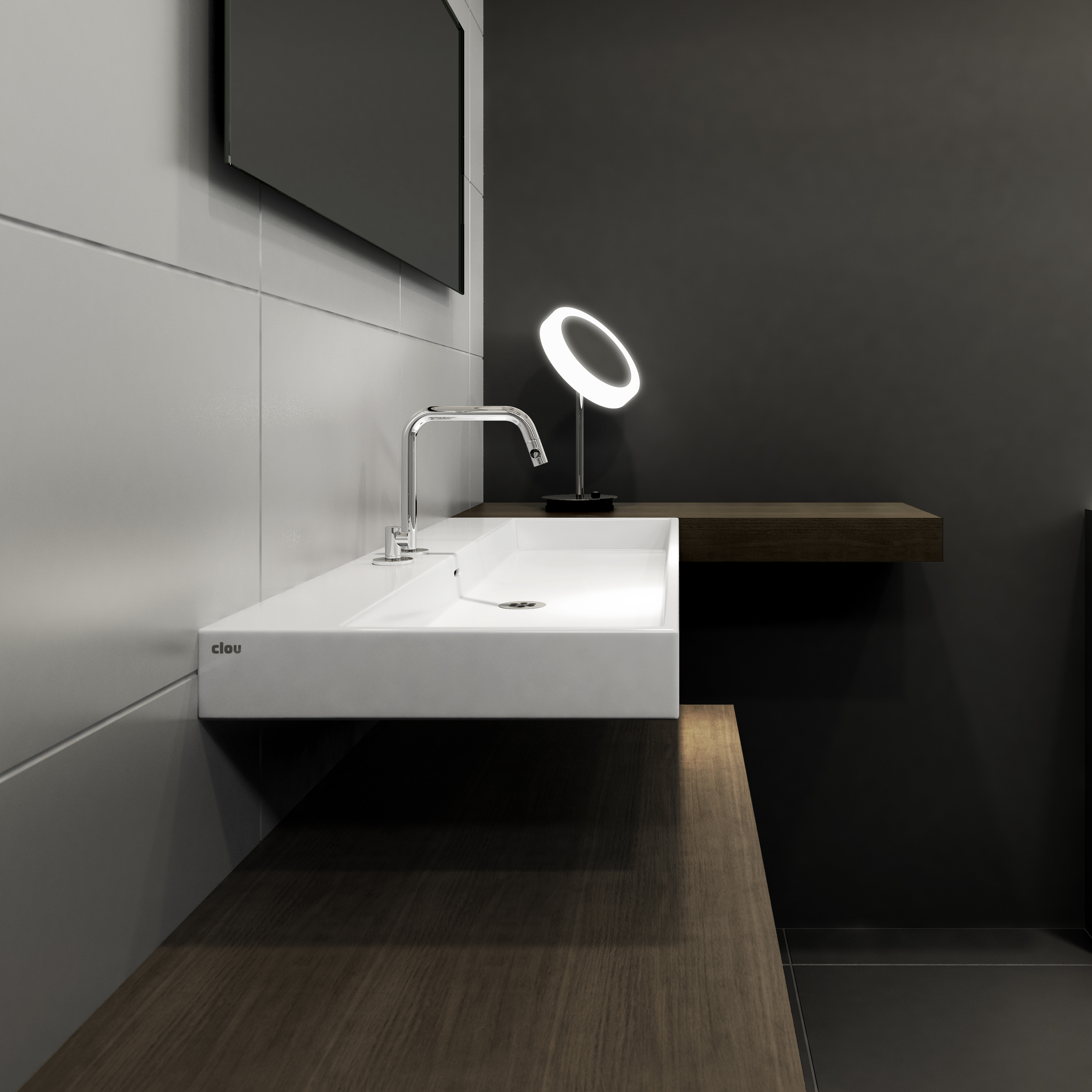 Wash Me wastafel 110cm, zonder plug, wit keramiek - view 4