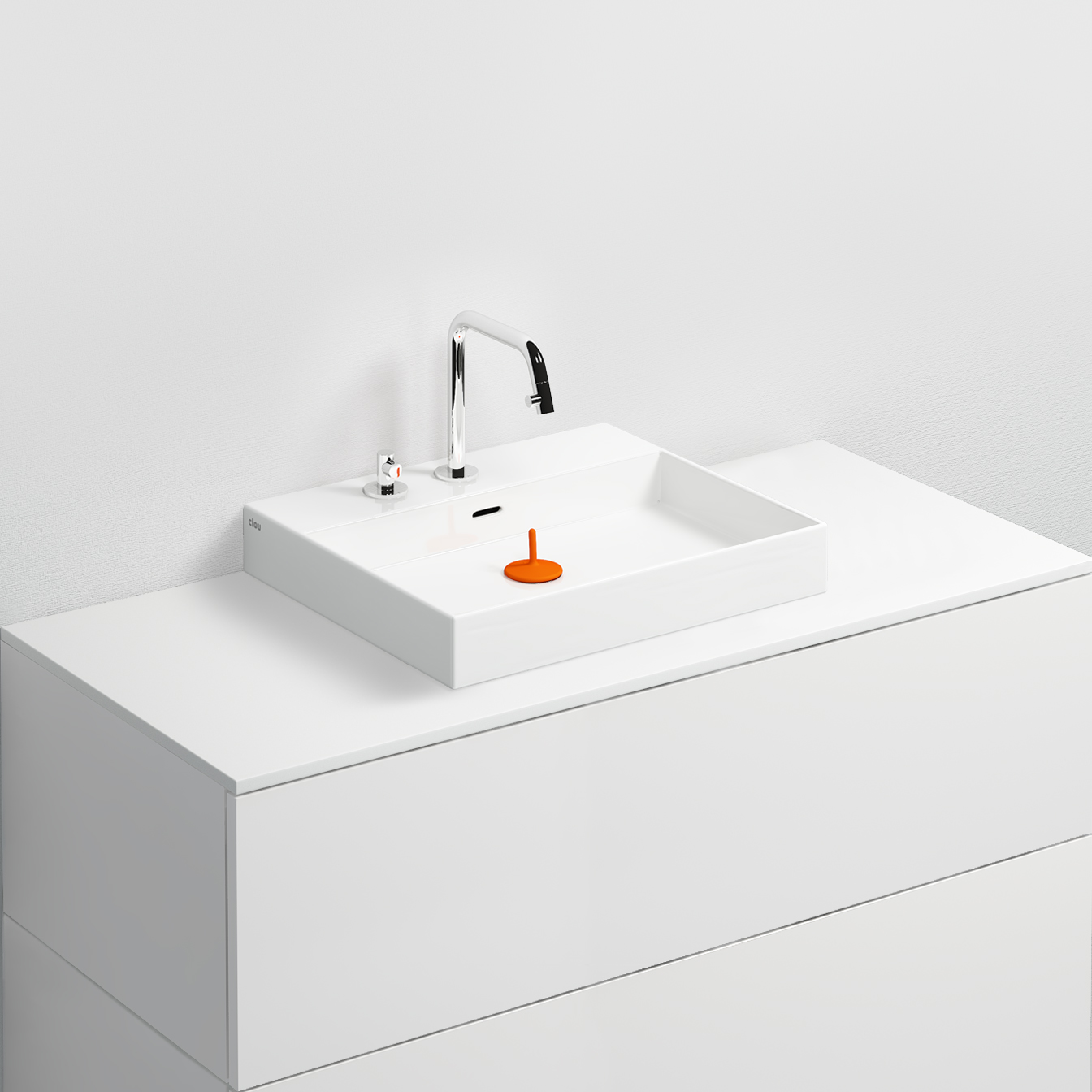 New Wash Me wastafel 50cm, zonder plug, wit keramiek - alternate view