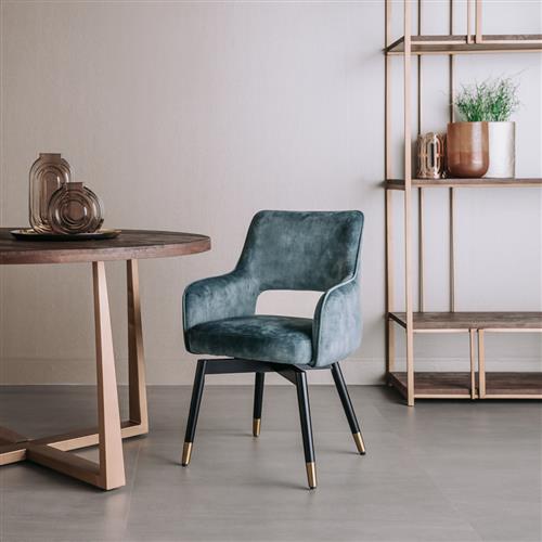 Lenno Armstoel - Stof Adore 31 Grijsblauw (Draaibar) - Hover