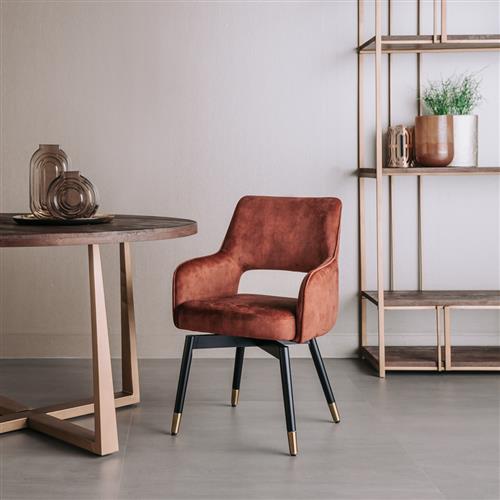 Lenno Armstoel - Fabric Adore 24 Copper (Draaibaar) - Hover