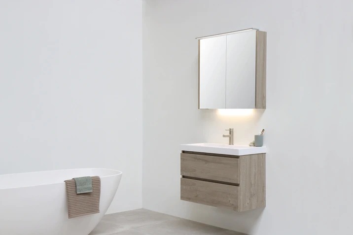 DOCK Wastafel in polystone van kwarts | 100 x 40 x 6 - Hover