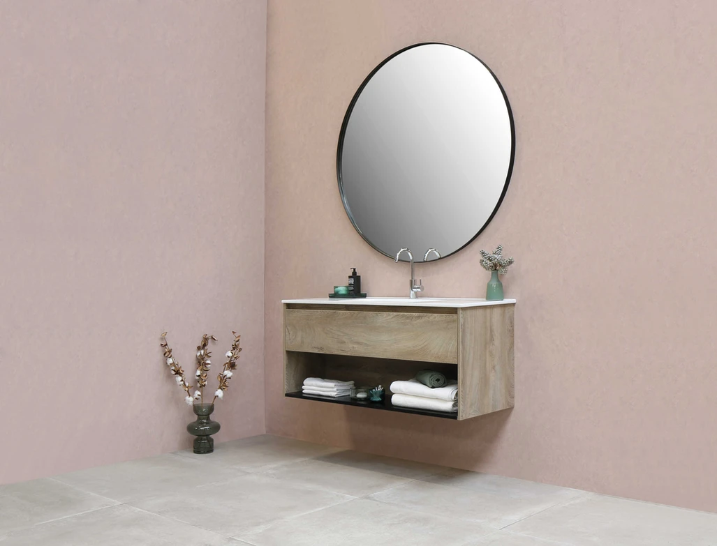 Wastafel porselein | Onderkast 2 laden symmetrisch | 80x46x52 - Hover