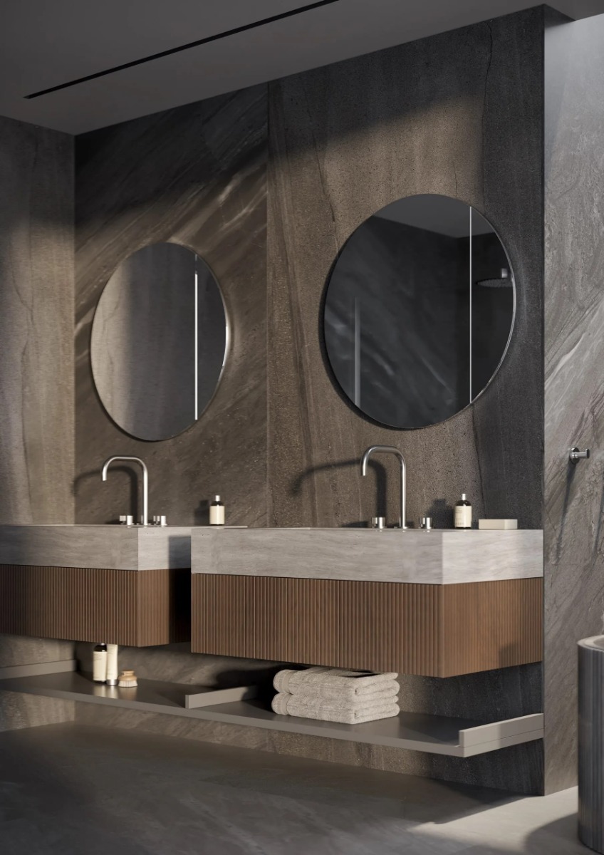 CALVO Spiegel Basic Series - Ronde, minimalistische spiegel met maatwerkopties zoals dimbare verlichting, Bluetooth-audio, digitale klok en zandstraalopties. Verkrijgbaar tot 2200 mm breed, ideaal voor woonruimtes en sanitaire ruimtes. Stijlvol design, ho - Hover