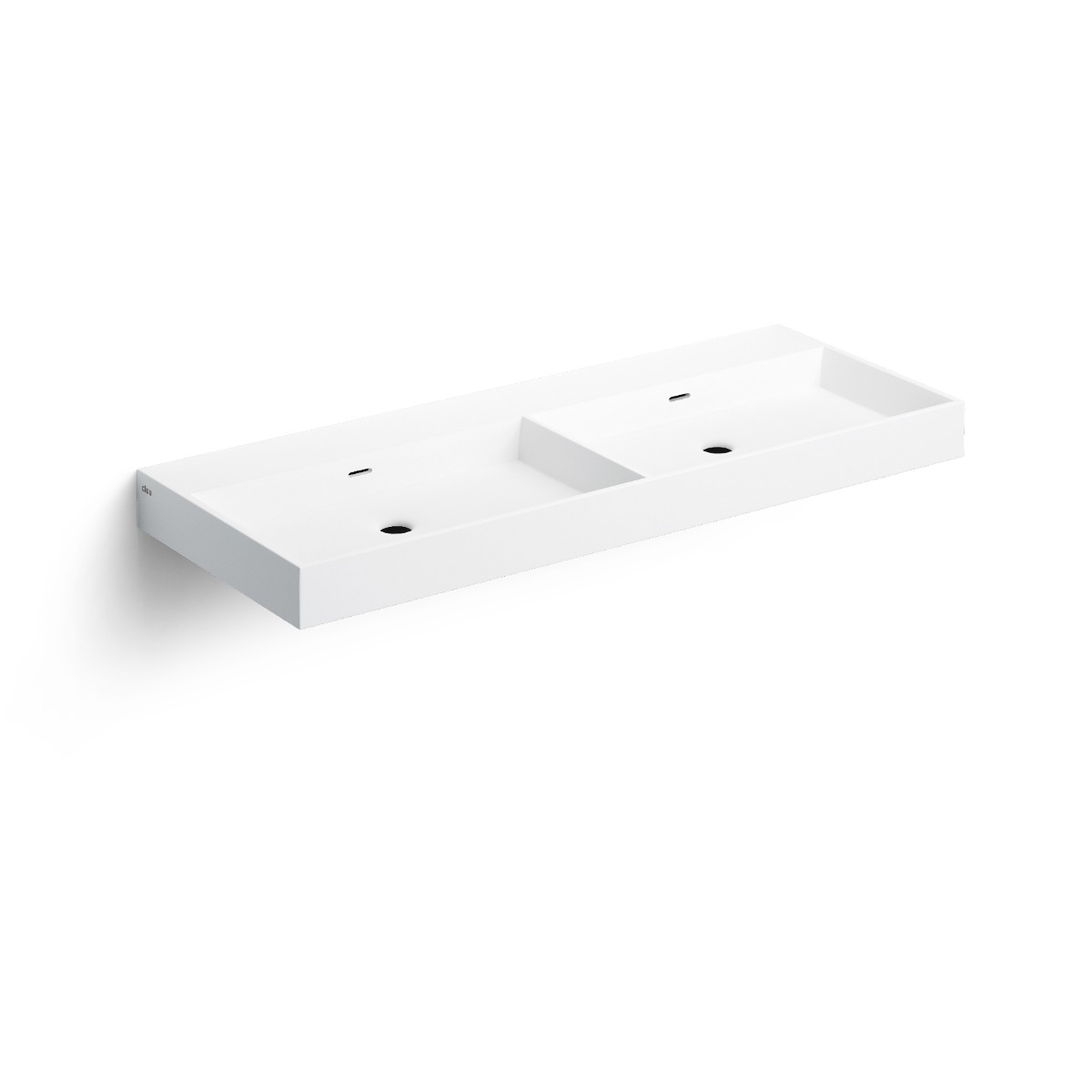 Clou - Wash Me Dubbele Wastafel 110cm, Zonder Plug - Hover