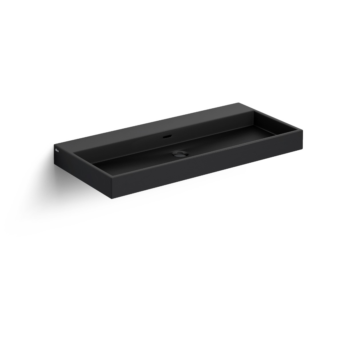 Clou - Wash Me Mat Zwart Wastafel 90cm, Zonder Plug - Hover