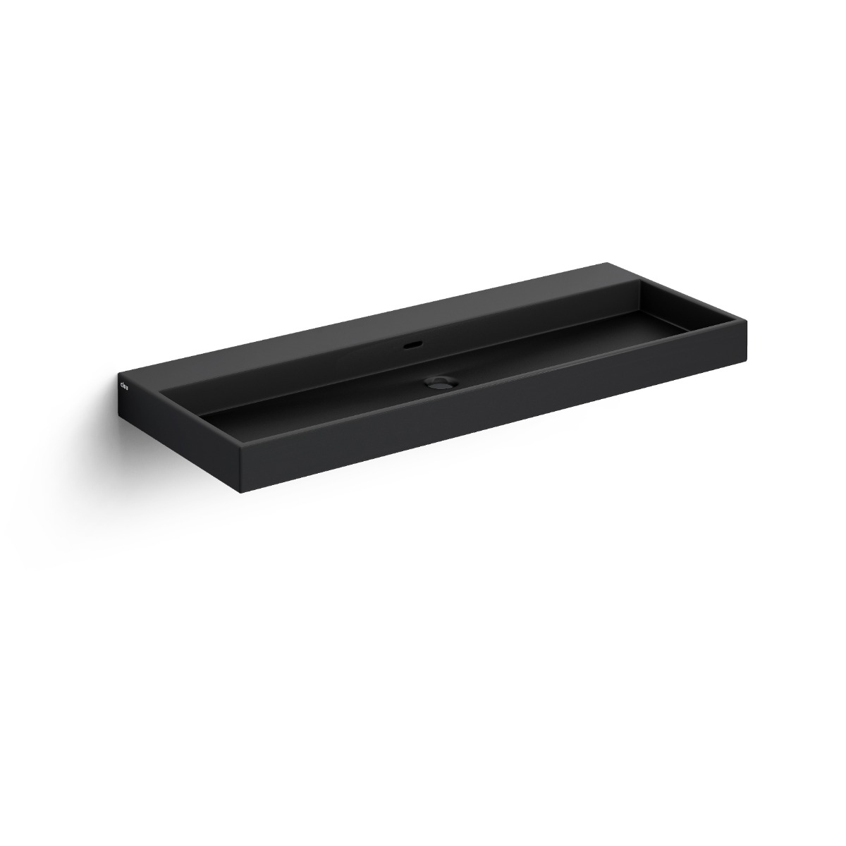 Clou - Wash Me Mat Zwart Wastafel 110cm, Zonder Afvoerplug - Hover