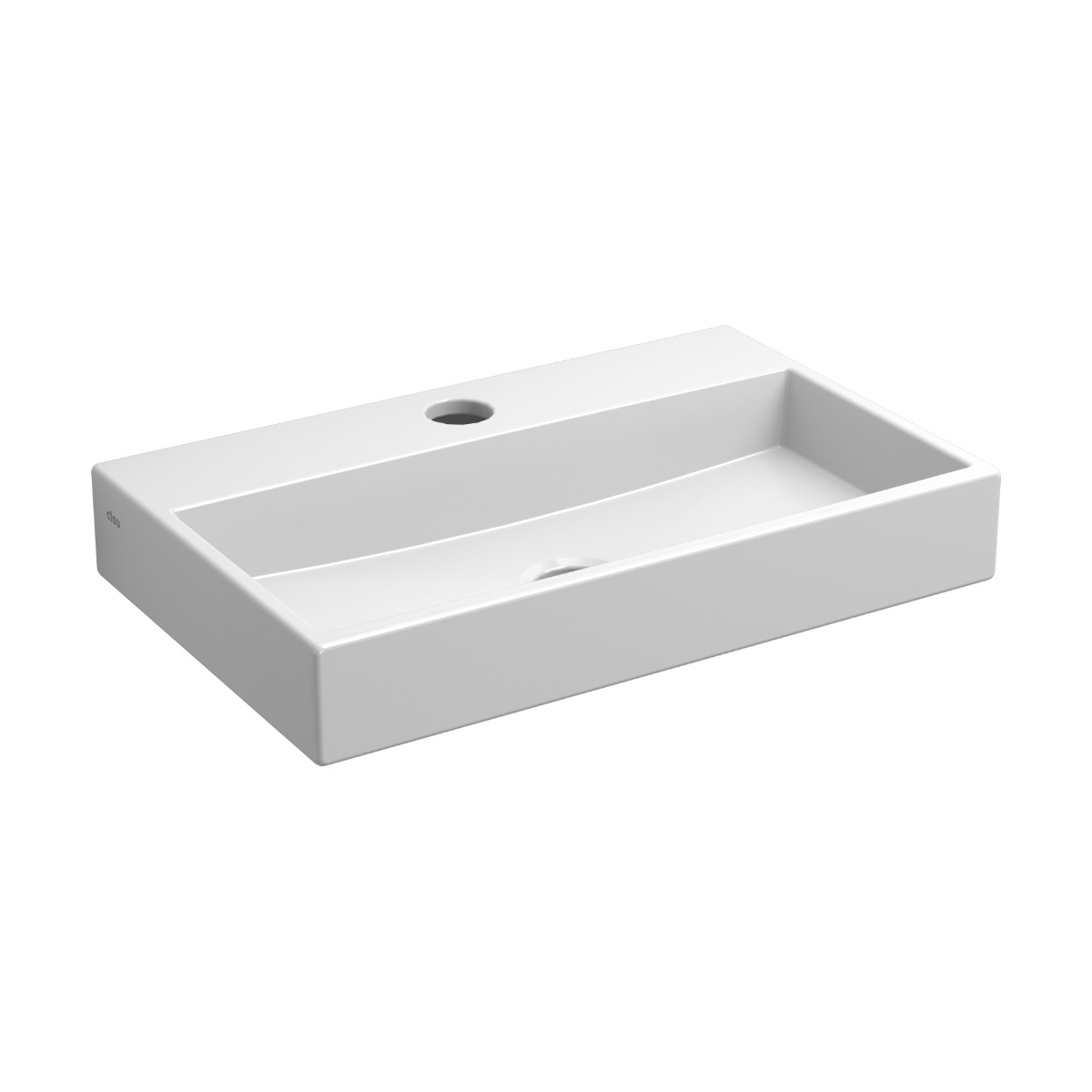 Clou - Mini Wash Me Fontein 38cm, Met Kraangat, Glanzend Wit Keramiek - Hover