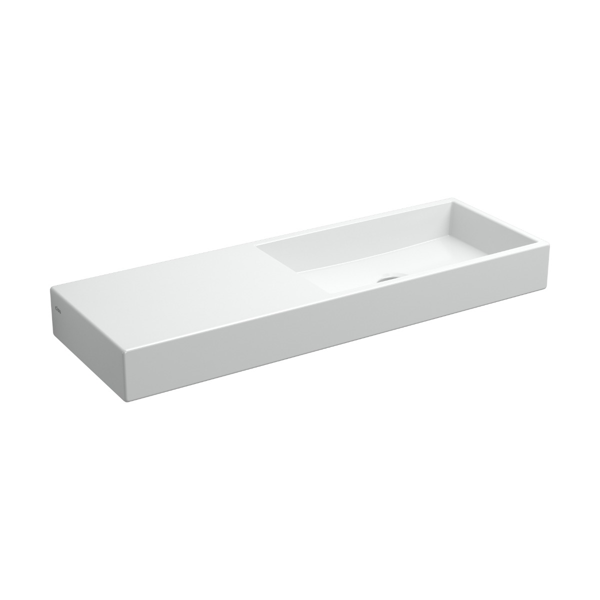 Clou - Mini Wash Me Fontein 56cm, Zonder Kraangat Met Kranenbank Links, Glanzend Wit Keramiek - Hover