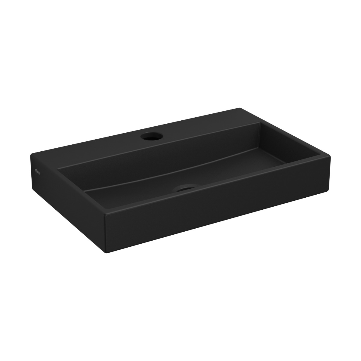 Clou - Mini Wash Me Fontein 38cm, Met Kraangat, Mat Zwart Keramiek - Hover