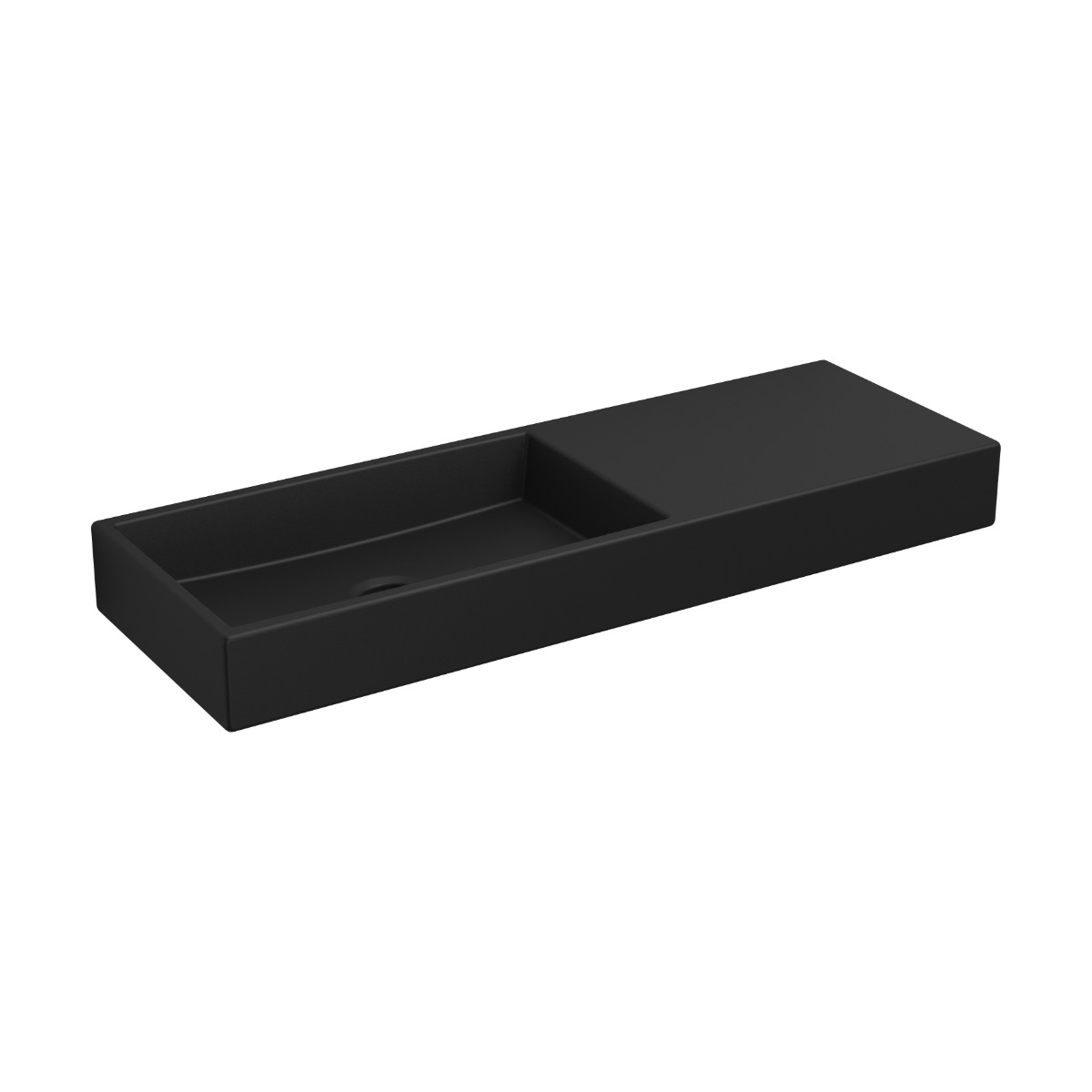 Clou - Mini Wash Me Fontein 56cm, Zonder Kraangat, Mat Zwart Keramiek - Hover