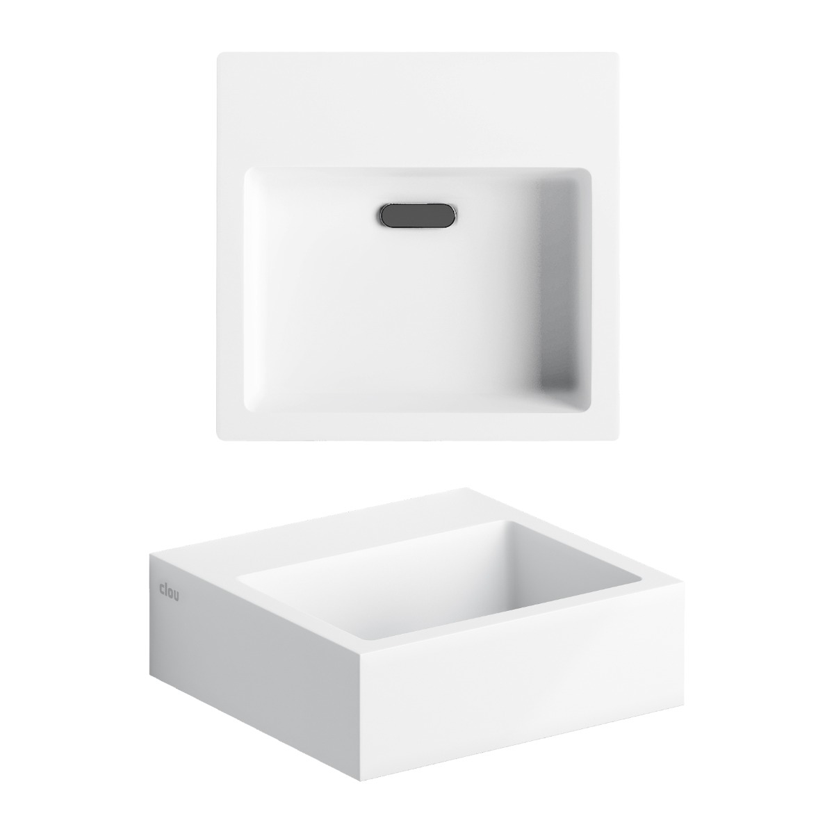 Clou - Flush 1 Fontein 28cm, Met Voorbewerkt Kraangat En Plug, Aluite - Hover
