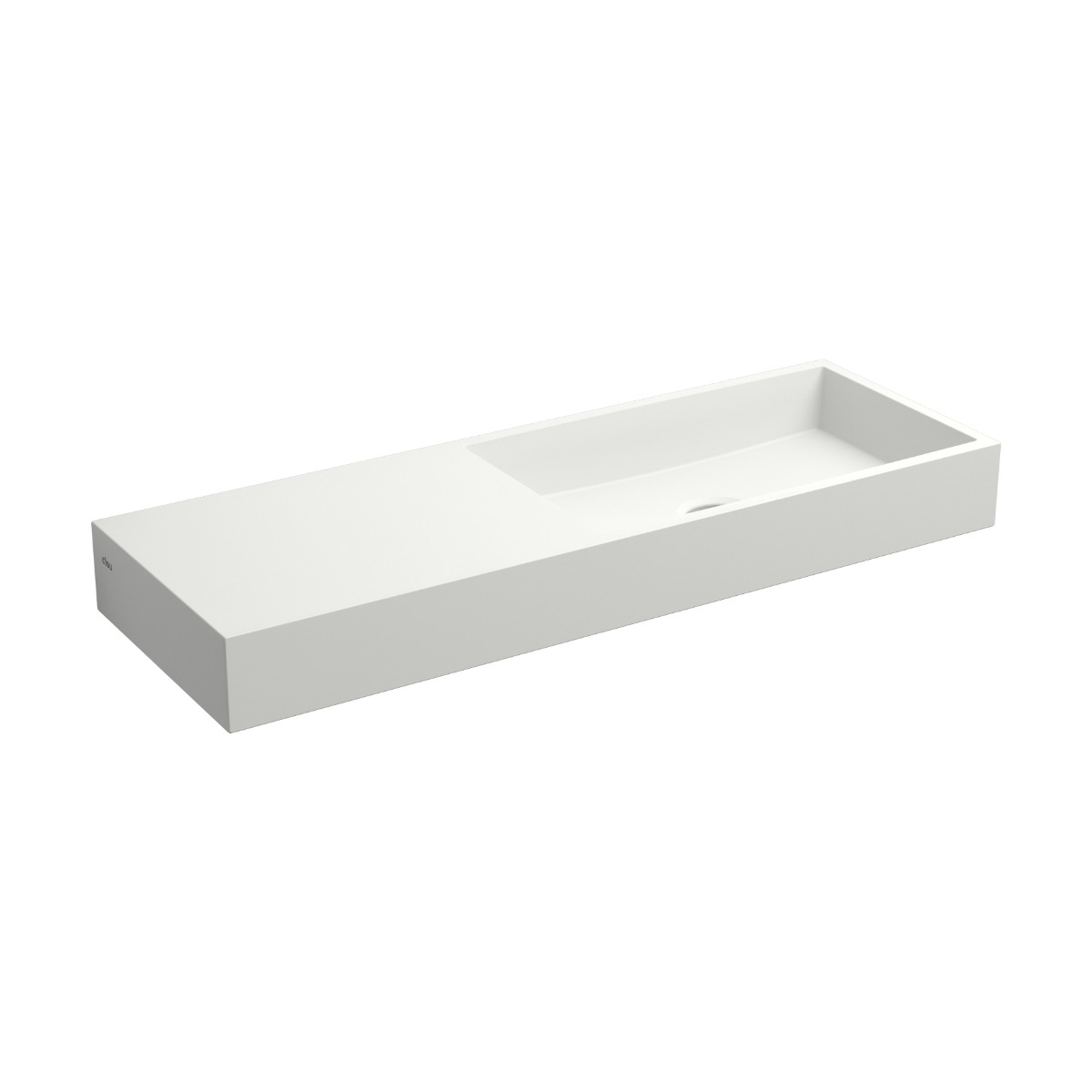 Clou - Mini Wash Me Fontein 56cm, Met Voorbewerkt Kraangat Links, Mat Wit Aluite - Hover