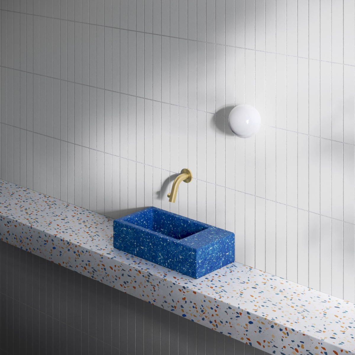 Clou - Ecorazzo Flush 3 Fontein 36cm, Rechts, Gerecycleerd, Middernacht Marine Pe - Hover