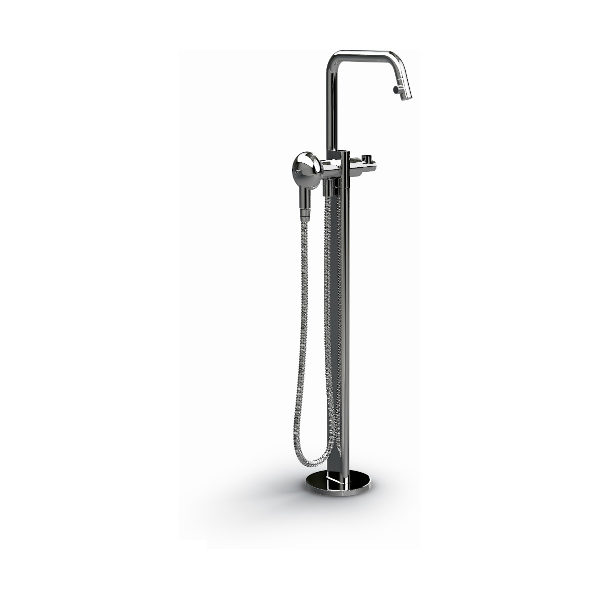 Clou - Kaldur Vrijstaande Badmengkraan, Chroom, Inclusief Handdouche Naar Keuze (17l. / Min.) - Hover