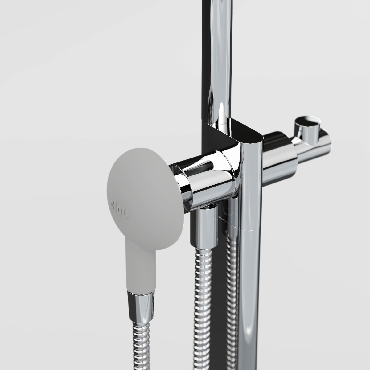 Clou - Kaldur Handdouche, Grijs Soft-touch, Met 1/2" Aansluiting, Universeel Toepasbaar - Hover