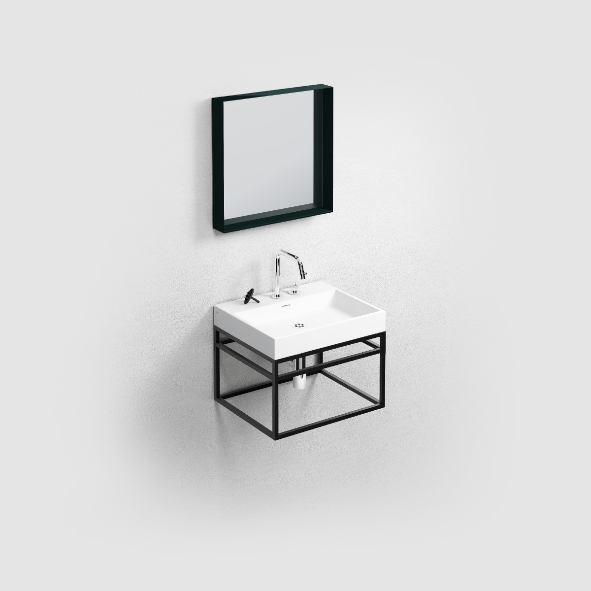 Clou - (New) Wash Me Frame Rvs Kokerprofielkast 50cm, Mat Zwart Poedercoating - Hover