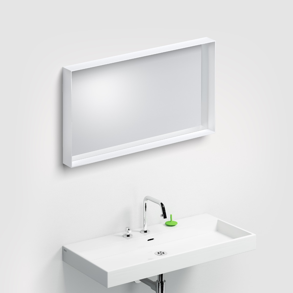 Clou - Look At Me Mat Wit, 90cm, Met Ophangsysteem, Met Glazen Inleg Planchet - Hover