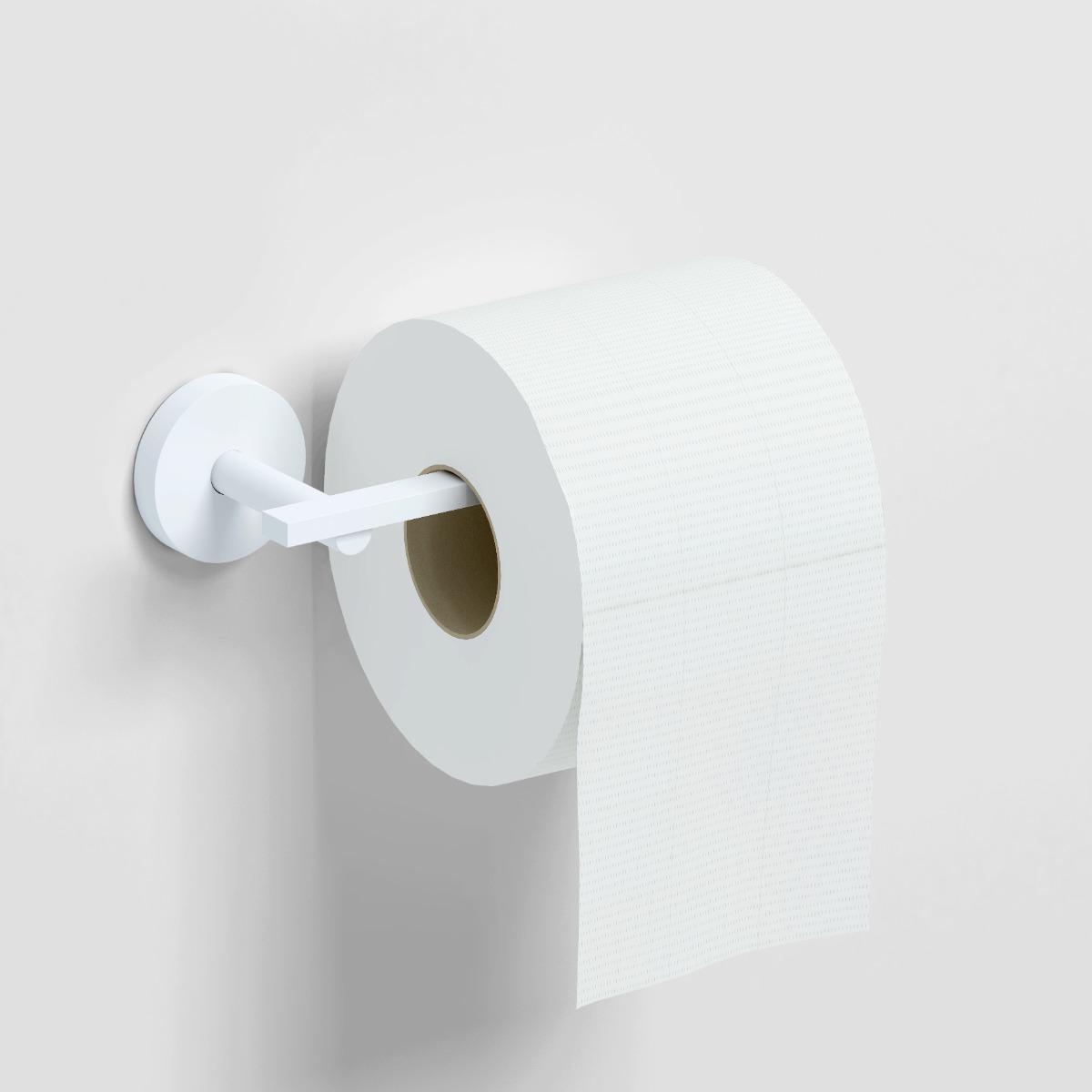 Clou - Flat Toiletrolhouder Zonder Klep, Mat Wit - Hover
