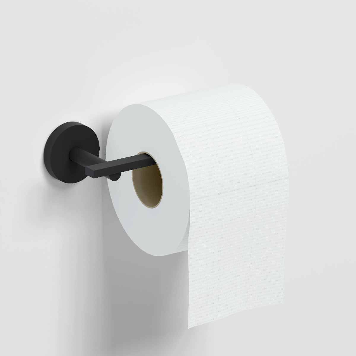 Clou - Flat Toiletrolhouder Zonder Klep, Mat Zwart - Hover