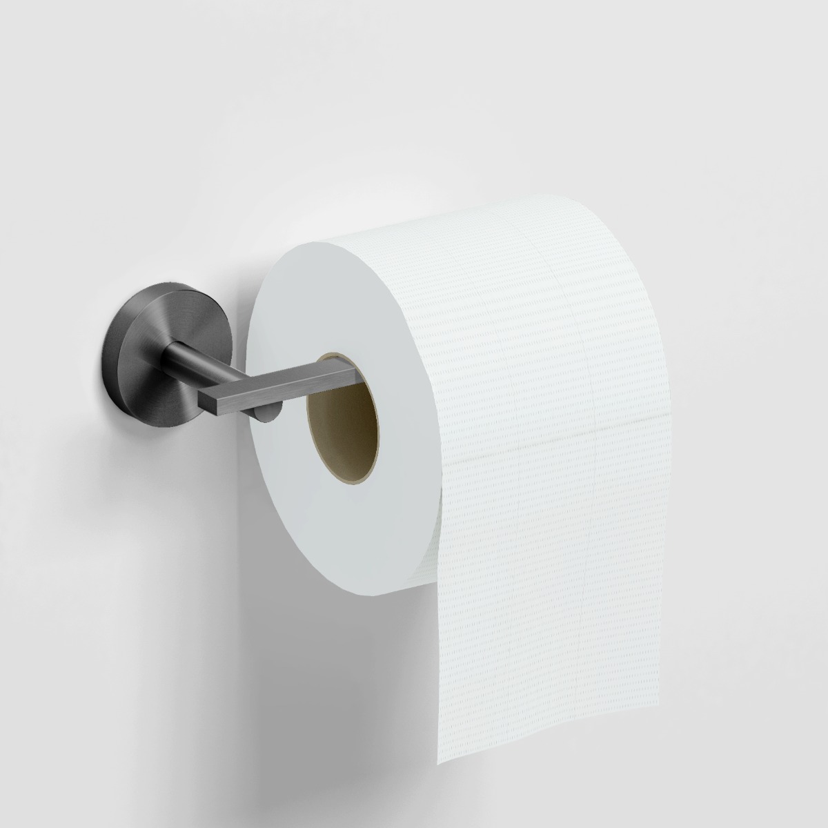 Clou - Flat Toiletrolhouder, L-vorm, Zonder Klep, Gunmetal Geborsteld Pvd - Hover