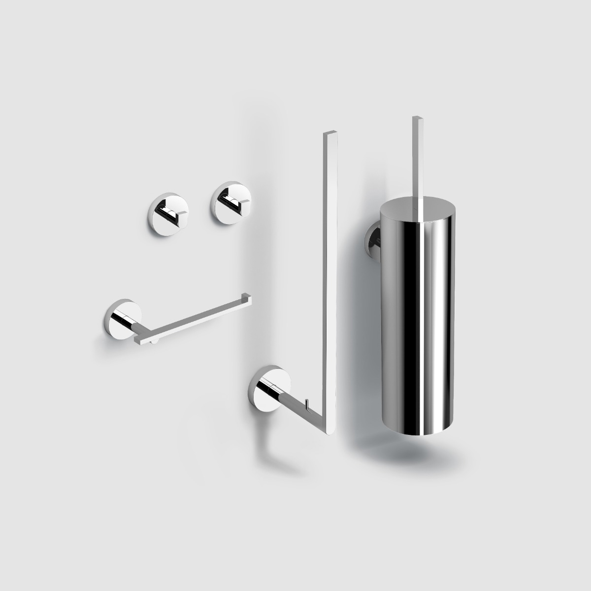 Clou - Flat Toilet Accessoireset, Chroom - Hover