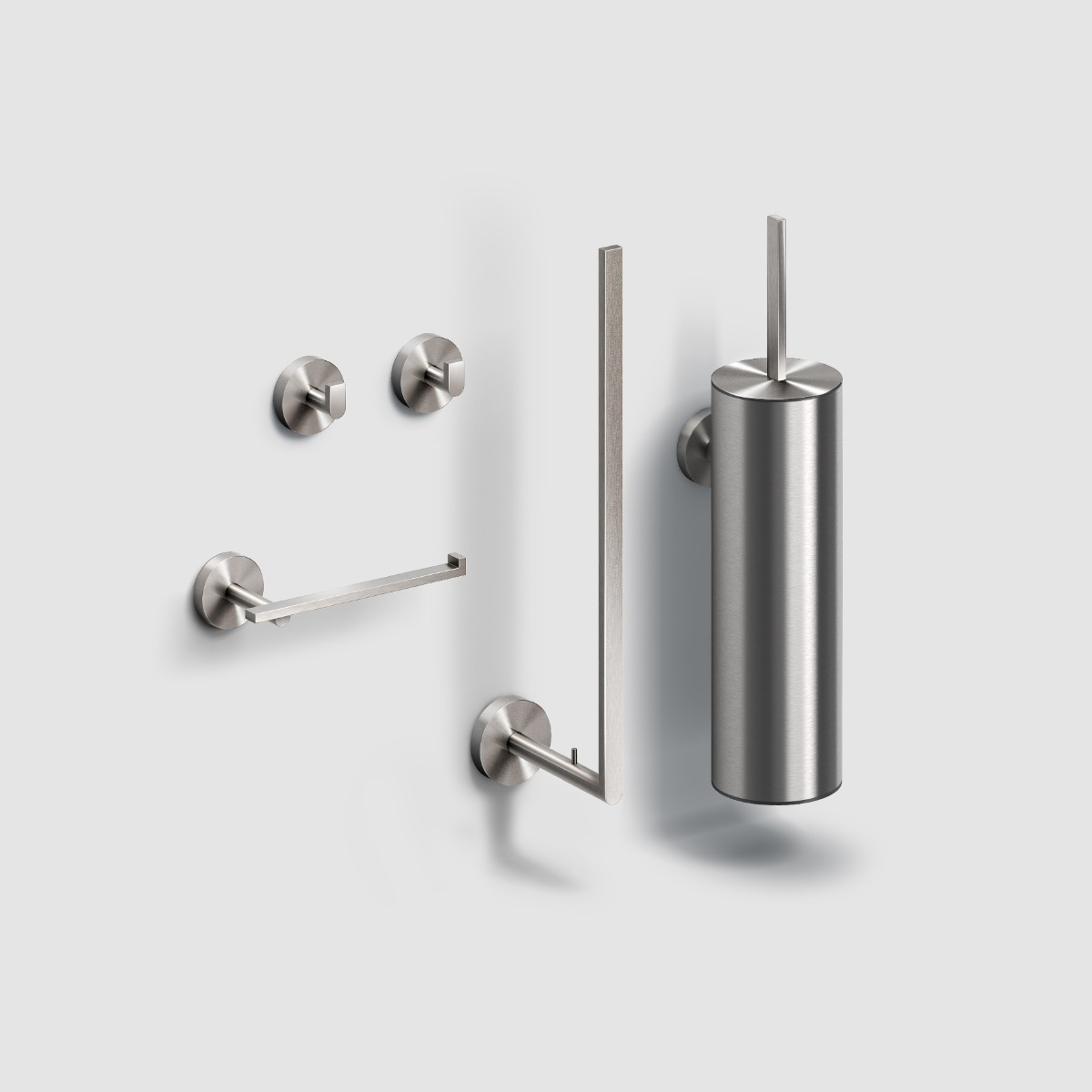 Clou - Flat Toilet Accessoireset, Rvs Geborsteld - Hover