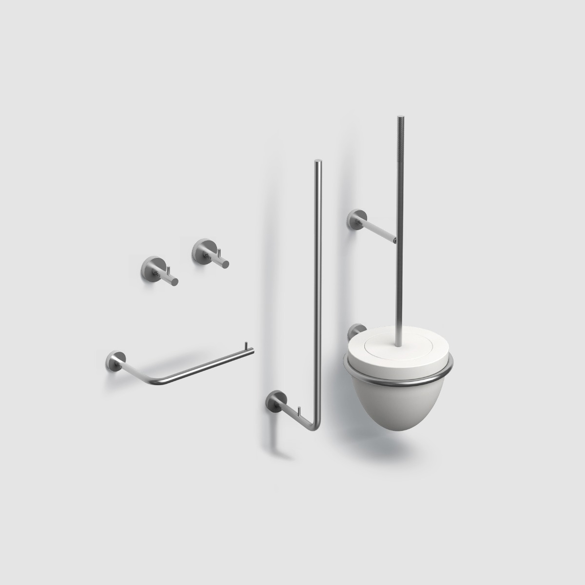 Clou - Slim Toilet Accessoireset, Rvs Geborsteld - Hover
