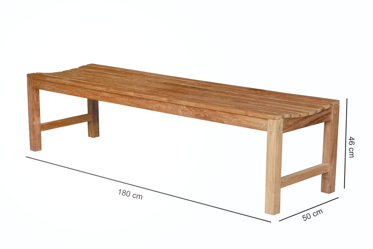 Slater | Teak Tennisbank - 180x46x45 - SB038 - Hover