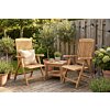 Teakea Linda Loungeset – FSC® Teak – 2 Verstelbare Stoelen & Tafel met Onderblad