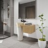 Badmeubel Kimy Oak Pedestal Wit