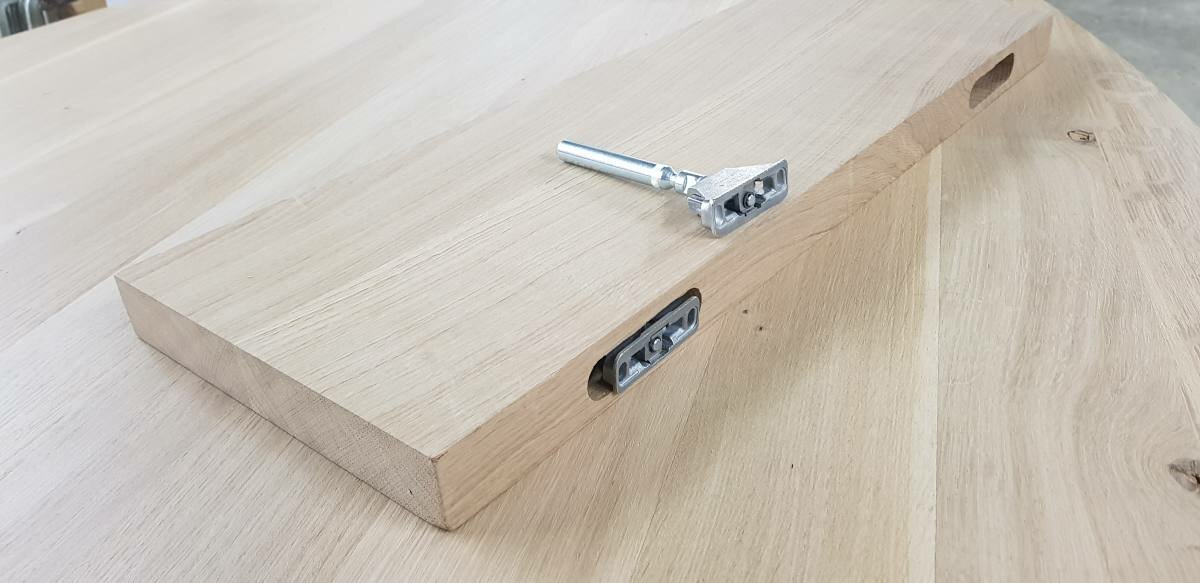Eiken wandplank blinde muurbevestiging