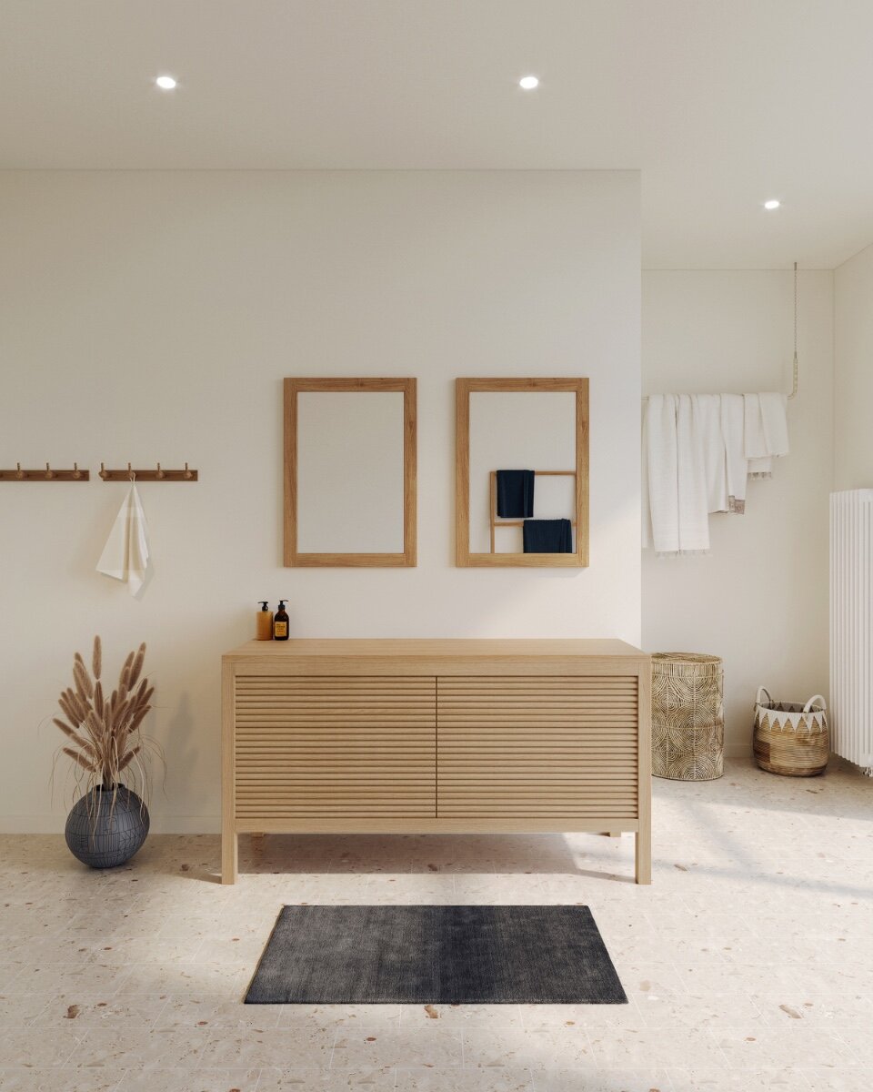 Tessa staande badmeubel, modern design in diverse kleuren met ruime opbergruimte.