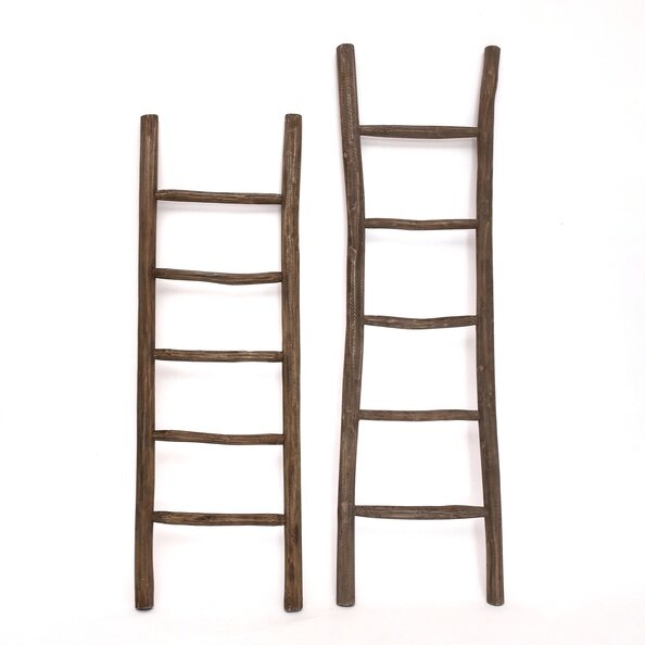 Teakhouten decoratie ladder | Rustiek Bruin | 50x5x150 - TK-DL-50x5x150-RUSTIEK-BRUIN
