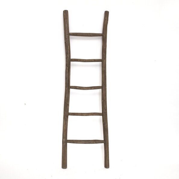 Teakhouten decoratie ladder | Rustiek Bruin | 50x5x150 - TK-DL-50x5x150-RUSTIEK-BRUIN