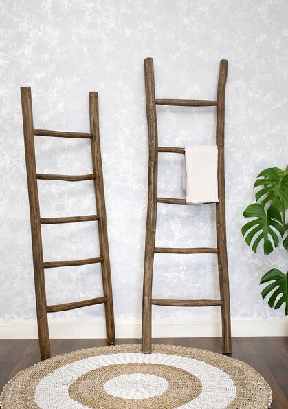 Teakhouten decoratie ladder | Rustiek Bruin | 50x5x150 - TK-DL-50x5x150-RUSTIEK-BRUIN