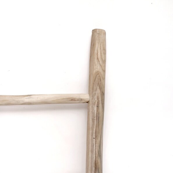 Teakhouten decoratie ladder | Wit Geolied | 50x5x175 - TK-DL-50-5-175-WHITE-OILED