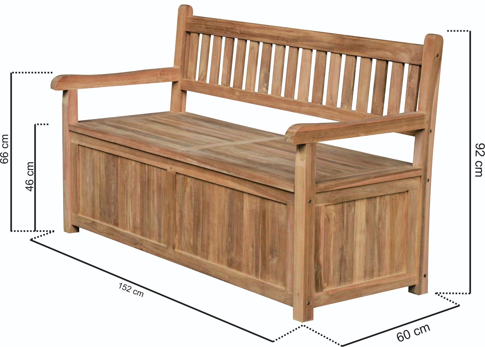 Teak Kussenbank Windsor | 150 breed | 3 Persoons Tuinbank - SB036