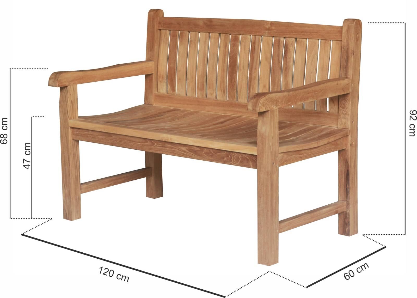 Balmoral Teak Tuinbank | 120 breed - DEVI-TB-BALMORAL-120