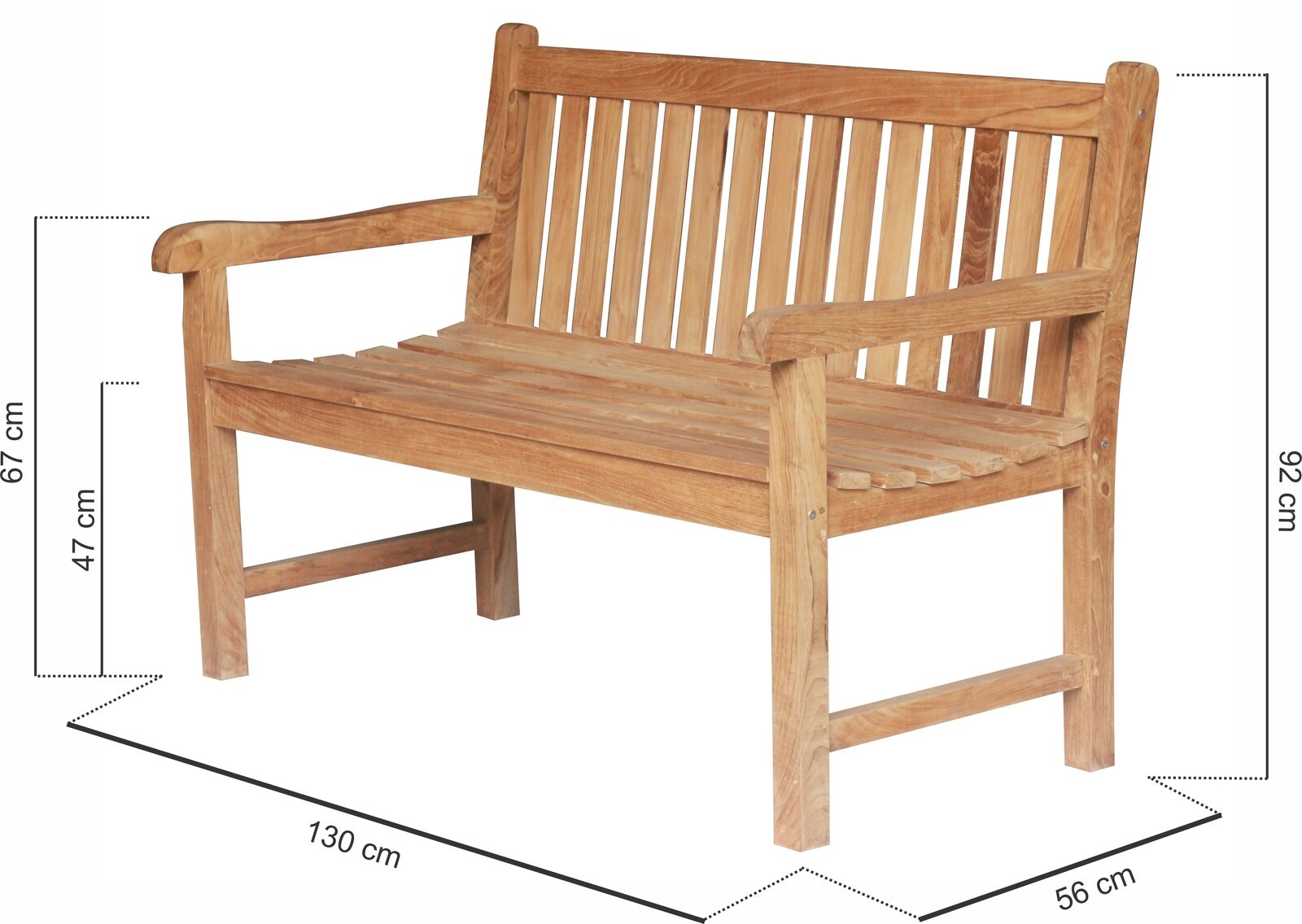 Windsor Teak Tuinbank | 130 breed - Fa055130