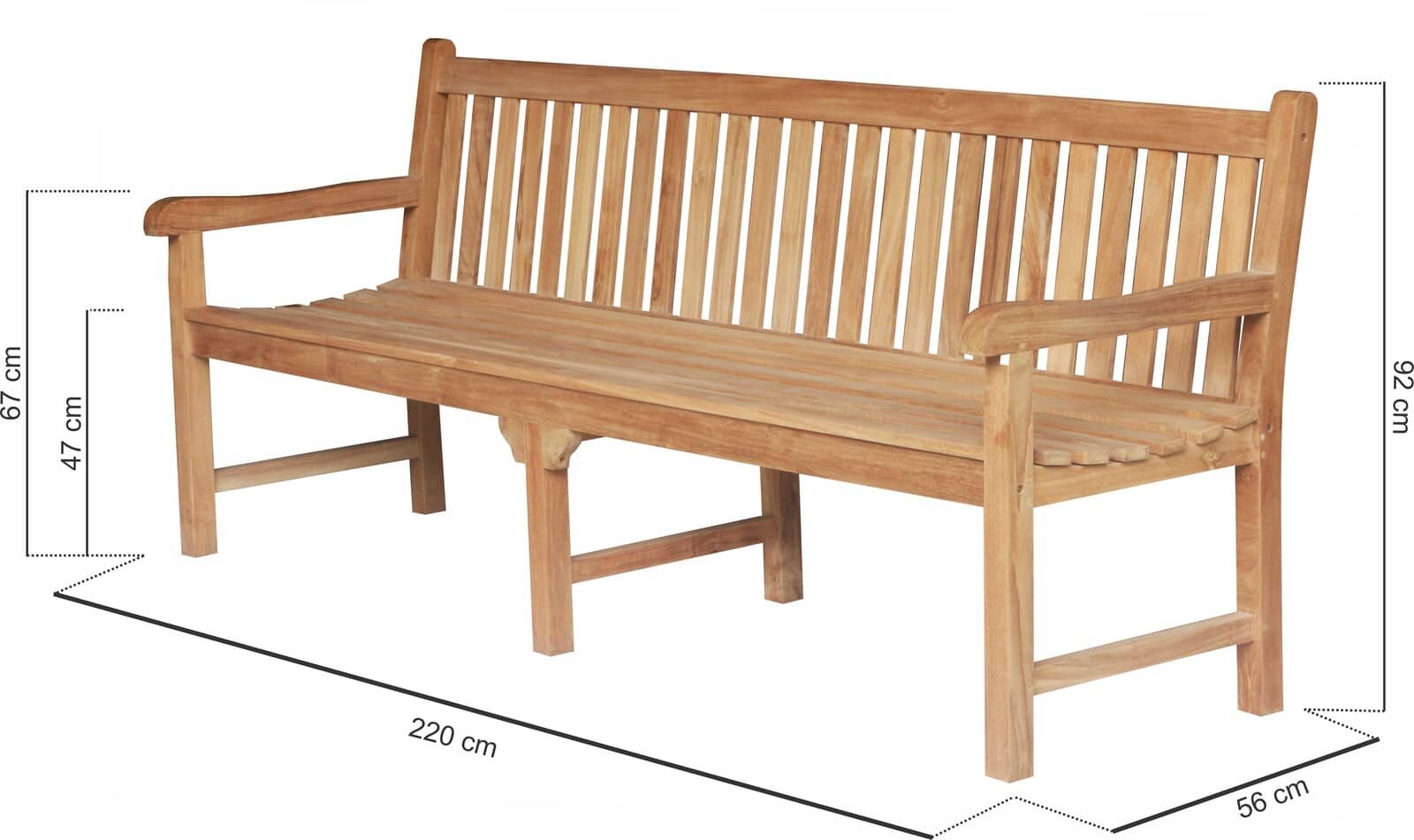 Teakea Windsor Teak Tuinbank | 220 breed - TK-SB004