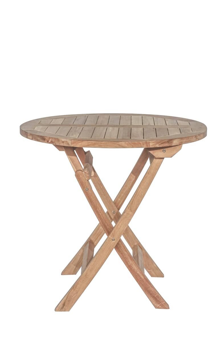 Teak Houten Klaptafel | Rond | Ø 80  Inklapbare Tuintafel - ST-020