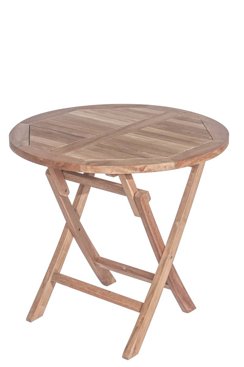 Teak Houten Klaptafel | Rond | Ø 80  Inklapbare Tuintafel - ST-020