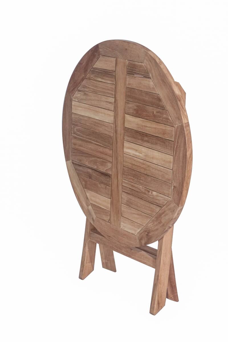 Teak Houten Klaptafel | Rond | Ø 80  Inklapbare Tuintafel - ST-020