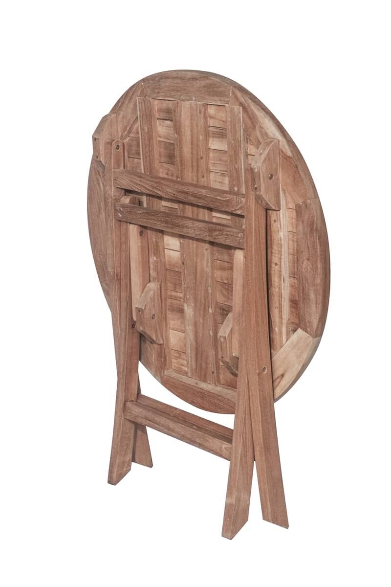 Teak Houten Klaptafel | Rond | Ø 80  Inklapbare Tuintafel - ST-020