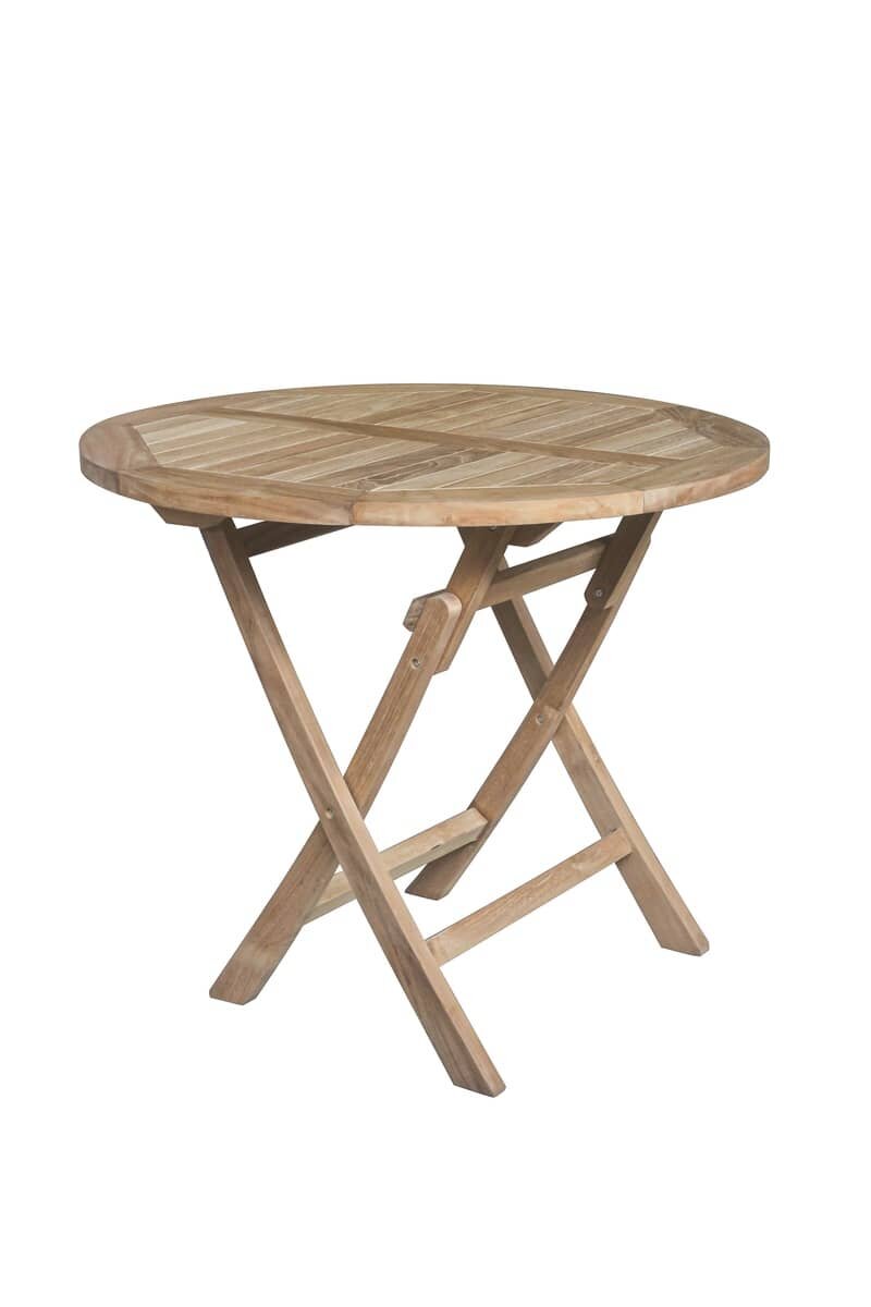 Teak Houten Tuintafel| Rond | Ø 90 Inklapbaar - ST-90-ROND